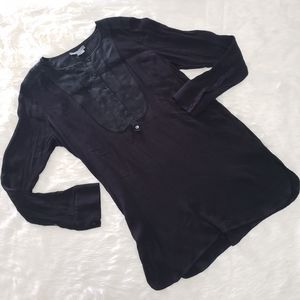 Vince black bib front tunic L